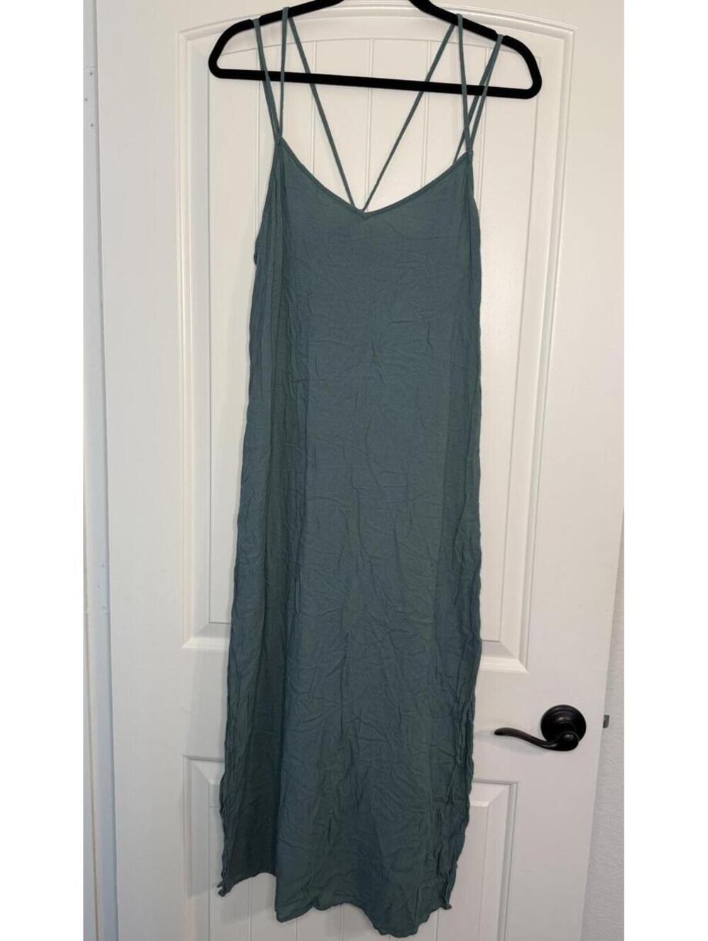 Aerie Teal/Green Strappy Midi Dress Size M
